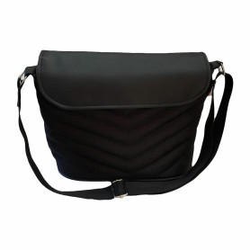 Сумка Decoza на візок Чорний оксфорд та чорна екошкіра Moms S-O072-K001-E