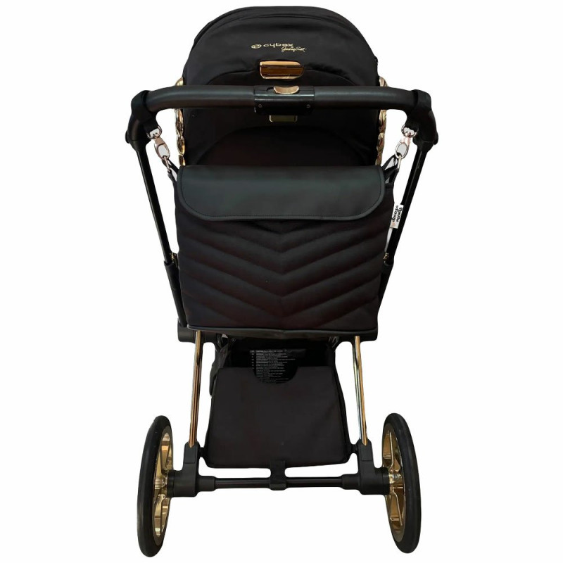 Сумка Decoza на візок Чорний оксфорд та чорна екошкіра Moms S-O072-K001-E