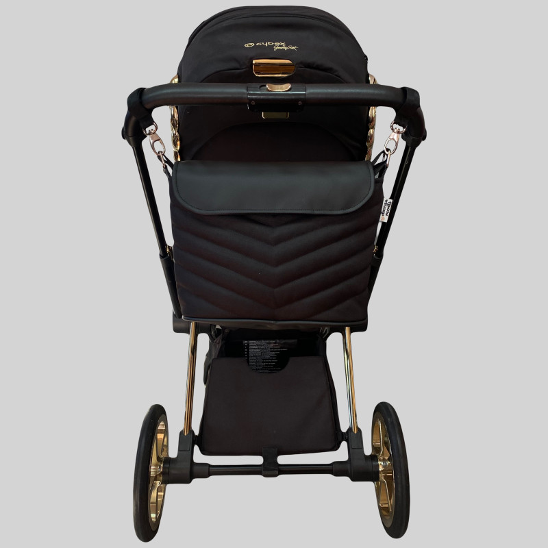 Сумка на візок Чорний оксфорд та чорна екошкіра Decoza Moms S-O072-K001-E-M