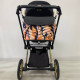 Сумка на візок Листя на бежевому і Чорна екошкіра Decoza Moms S-OP014-K001-Е-М