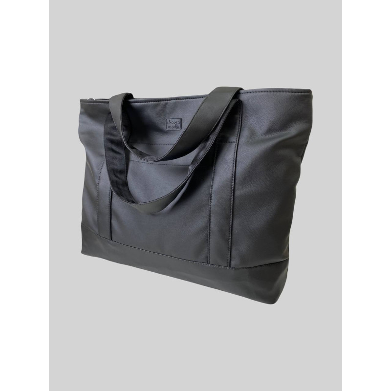 Сумка Тоут максі Чорна екошкіра Decoza Moms shopNewL-K001