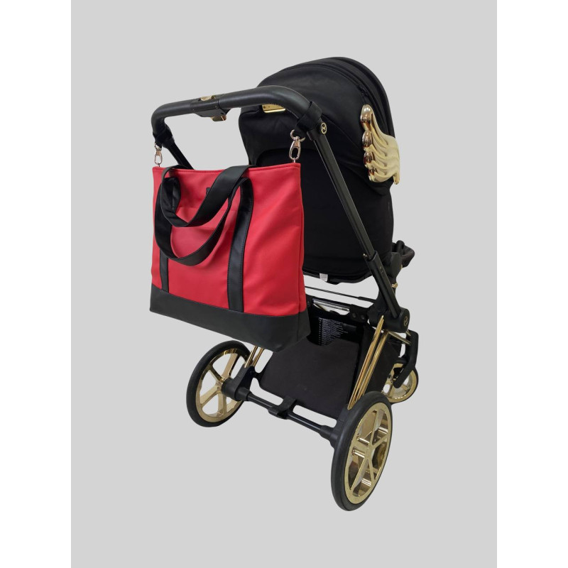 Сумка Тоут максі Червона і чорна екошкіра Decoza Moms shopNewL-K023-K001