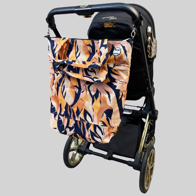 Сумка шопер Decoza Moms Листя на бежевому shopperma-OP011 46х54 см