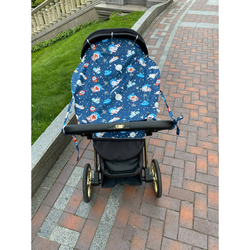 Бавовняна шторка на коляску Коти в космосі Decoza Moms Shtorka-В713