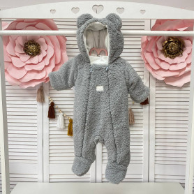 Демісезонний комбінезон Тедді сірий Decoza Moms TeddyBearDM03-6117-W04 56-62 см