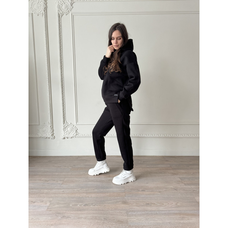 Теплий футерний костюм Чорний Decoza moms TFKxl-BP010 XL