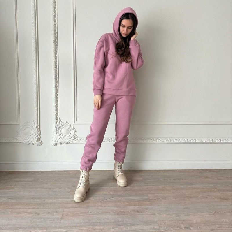 Теплий футерний костюм Бузковий мор Decoza moms TFKxl-BP13 XL