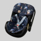 Вкладиш в автолюльку 0+ Космос темно синій і чб зигзаг Decoza Moms W0-B799-S011