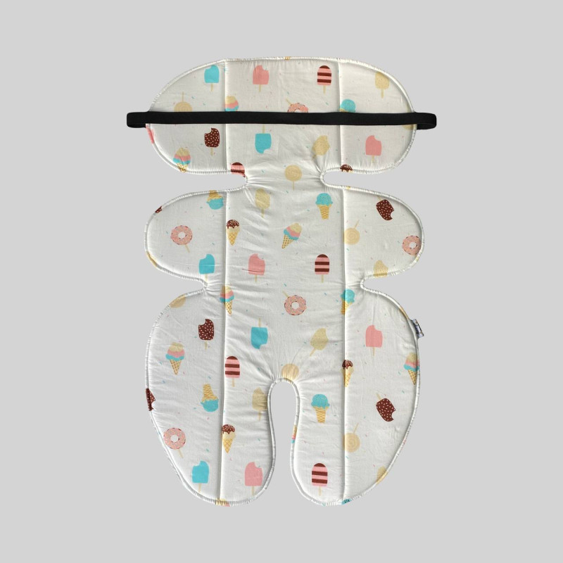 Вкладиш в автолюльку 0+ Десерти і блакитна геометрія Decoza Moms WO-S002-B141
