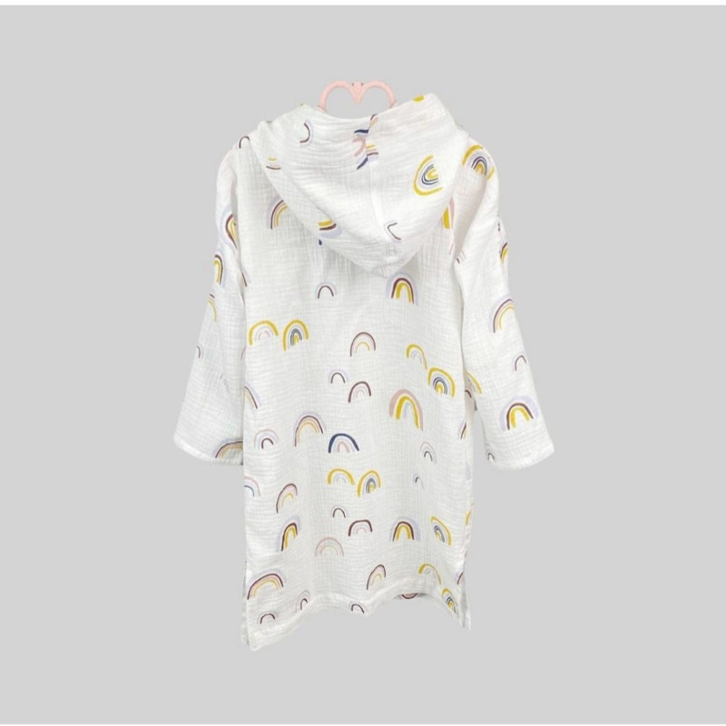 Мусліновий халатик на кнопках Веселки Decoza moms XL128146-ms028 128-146