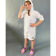 Мусліновий халатик на кнопках Зірочки Decoza moms XL128146-ms031 128-146