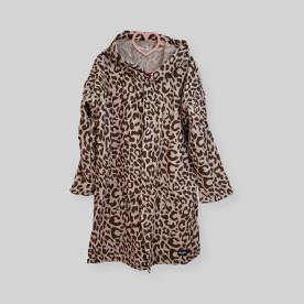 Мусліновий халатик на кнопках Лео на пудрі Decoza Moms XL128146-ms046 128-146 см
