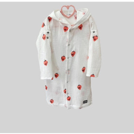 Мусліновий халатик на кнопках Полунички Decoza moms XL6874-ms029 68-74