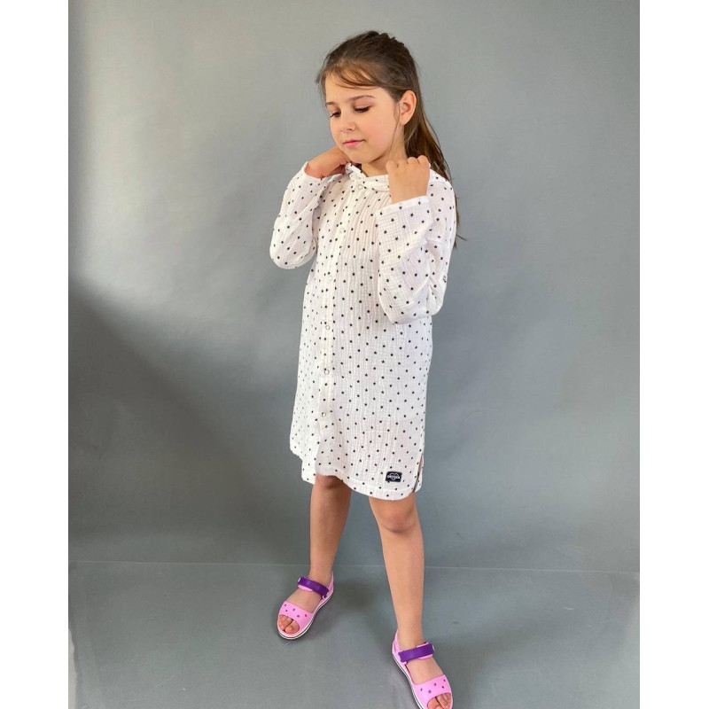 Мусліновий халатик на кнопках Зірочки Decoza moms XL6874-ms031 68-74