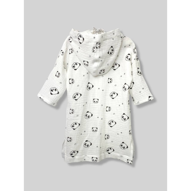 Мусліновий халатик на кнопках Пандочки Decoza Moms XL6874-ms033 68-74 см