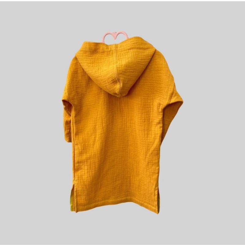 Мусліновий дитячий халатик на кнопках Гірчиця Decoza moms XL92110-ms014 92-110