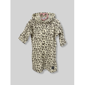 Мусліновий халатик на кнопках Лео на бежевому Decoza Moms XL92110-ms036 92-110 см
