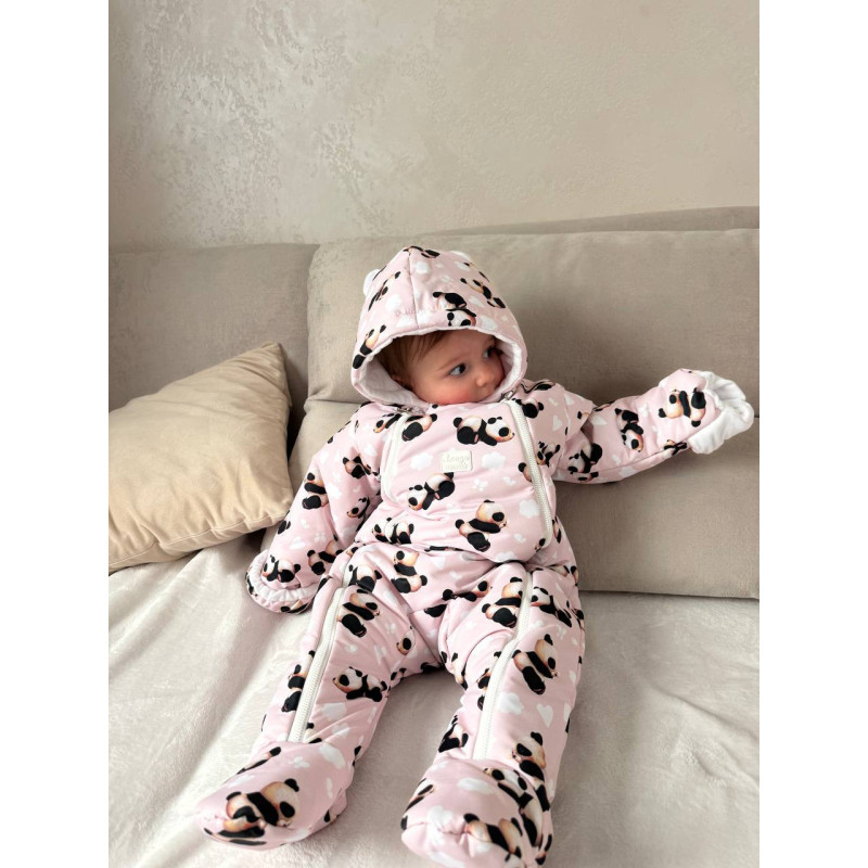 Зимовий комбінезон з закритими ніжками Пандочки Decoza Moms zimakomb03-OP43 56-62 см