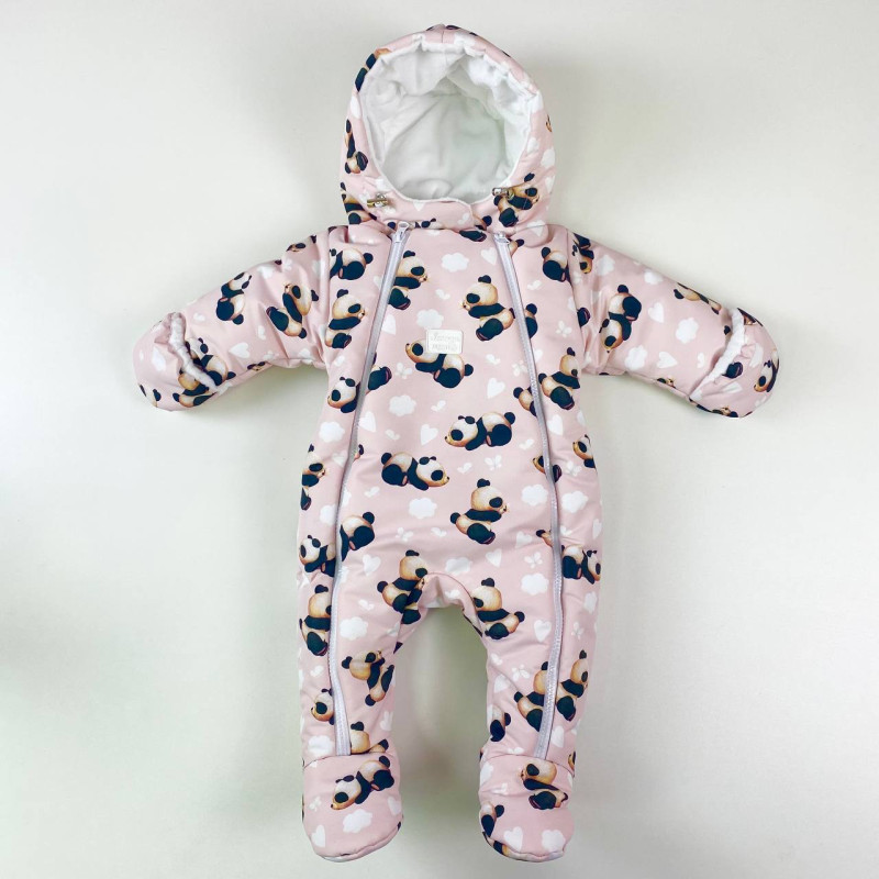 Зимовий комбінезон з закритими ніжками Пандочки Decoza Moms zimakomb03-OP43 56-62 см