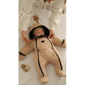 Зимовий комбінезон з закритими ніжками Бежевий Decoza Moms zimakomb36-PM009 62-68 см