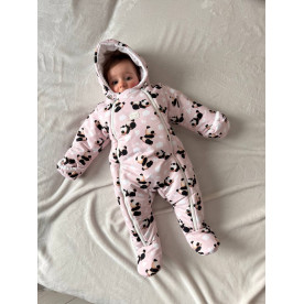 Зимовий комбінезон з закритими ніжками Пандочки Decoza Moms zimakomb69-OP43 68-74 см