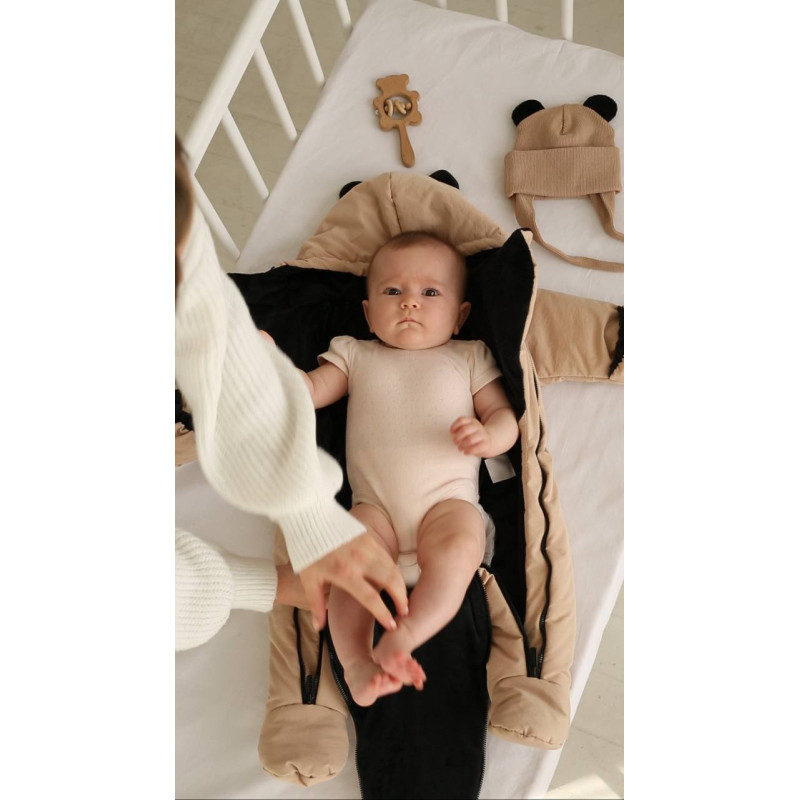 Зимовий комбінезон з закритими ніжками Бежевий Decoza Moms zimakomb69-PM009 68-74 см