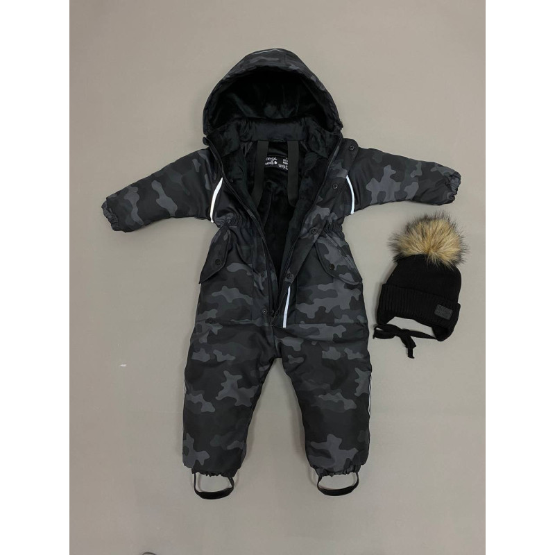 Зимовий комбінезон Чорний камуфляж Decoza Moms zimk7480-OP306-pl016 74-80 см