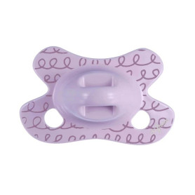 Пустушка Difrax силіконова Natural 0+ міс, Lilac_curls