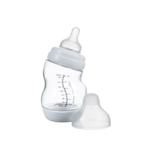 Пляшка Difrax Скляна антиколікова із силіконовою соскою 200 мл S-bottle Wide