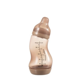 Пляшка Difrax Антиколікова для годування із силіконовою соскою 170 мл S-bottle Natural, Caramel