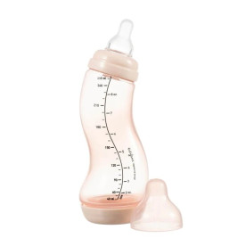 Пляшка Difrax Антиколікова для годування із силіконовою соскою 250 мл S-bottle Natural, Blossom