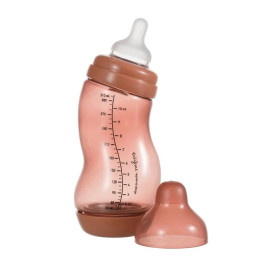 Пляшка Difrax Антиколікова із силіконовою соскою 310 мл S-bottle Wide, Brick