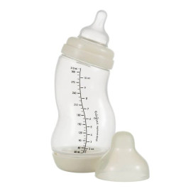 Пляшка Difrax Антиколікова із силіконовою соскою 310 мл S-bottle Wide, Popcorn