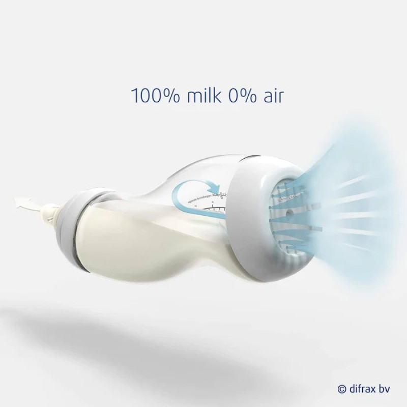 Пляшка Difrax Антиколікова із силіконовою соскою та ручками 310 мл S-bottle Wide XL