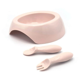 Тарілка Difrax Набір для годування мисочка, виделка та ложка, Blossom