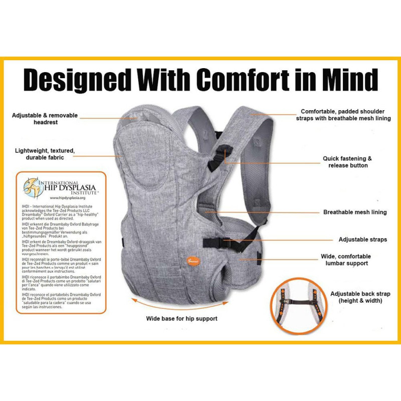 Рюкзак DreamBaby переноска Oxford Denim Grey