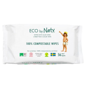 Серветки Eco by Naty Дитячі вологі , з алое, 56 шт