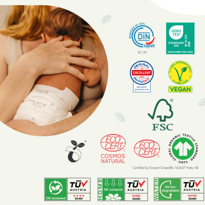 Одноразові дитячі підгузки BioEmbrace Eco by Naty. Розмір 1 (2-5 кг.), 25шт. в упаковці.