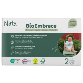 Одноразові дитячі підгузки BioEmbrace Eco by Naty. Розмір 2 (3-6 кг.), 33 шт. в упаковці.