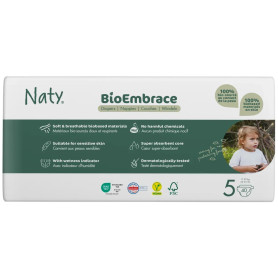 Одноразові дитячі підгузки BioEmbrace Eco by Naty. Розмір 5 (11-25 кг.), 40 шт. в упаковці.