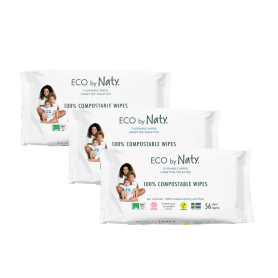 Серветки Eco by Naty Дитячі вологий туалетний папір Змиваючі, 168штв упаковці.