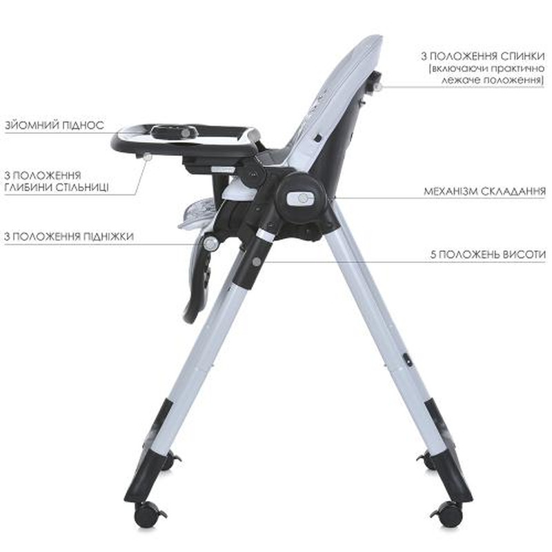 Стільчик El Camino ME 1037-B CRYSTAL Gray