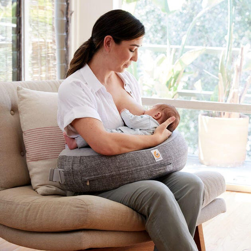 Подушка для годування Ergobaby Natural Curve Moonlight Grey with Strap