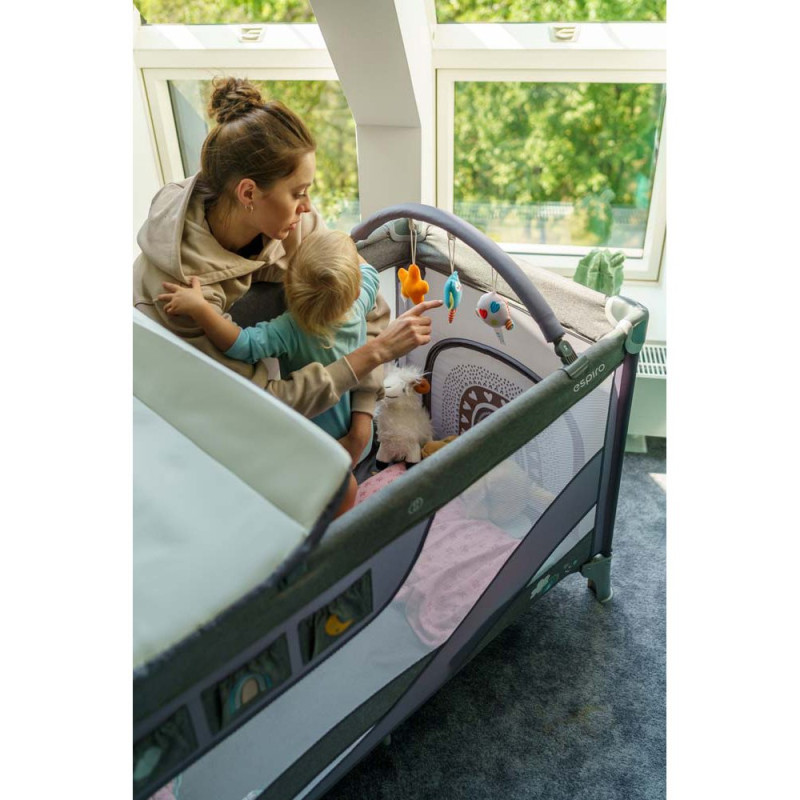 Ліжечко ESPIRO Манеж-Dream 2022 107 Grey Themes