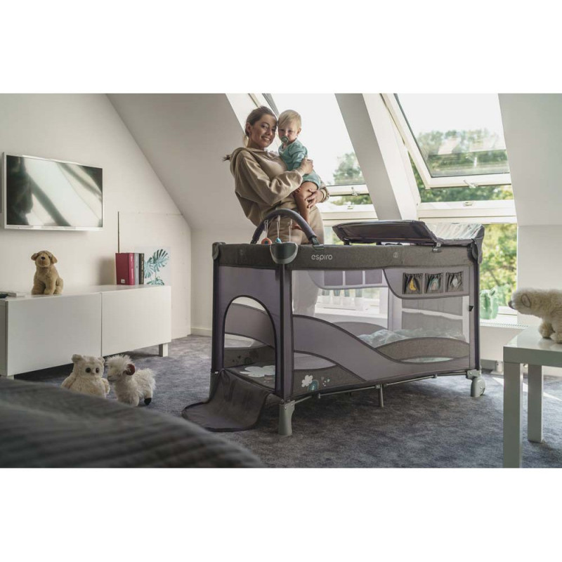 Ліжечко ESPIRO Манеж-Dream 2022 107 Grey Themes