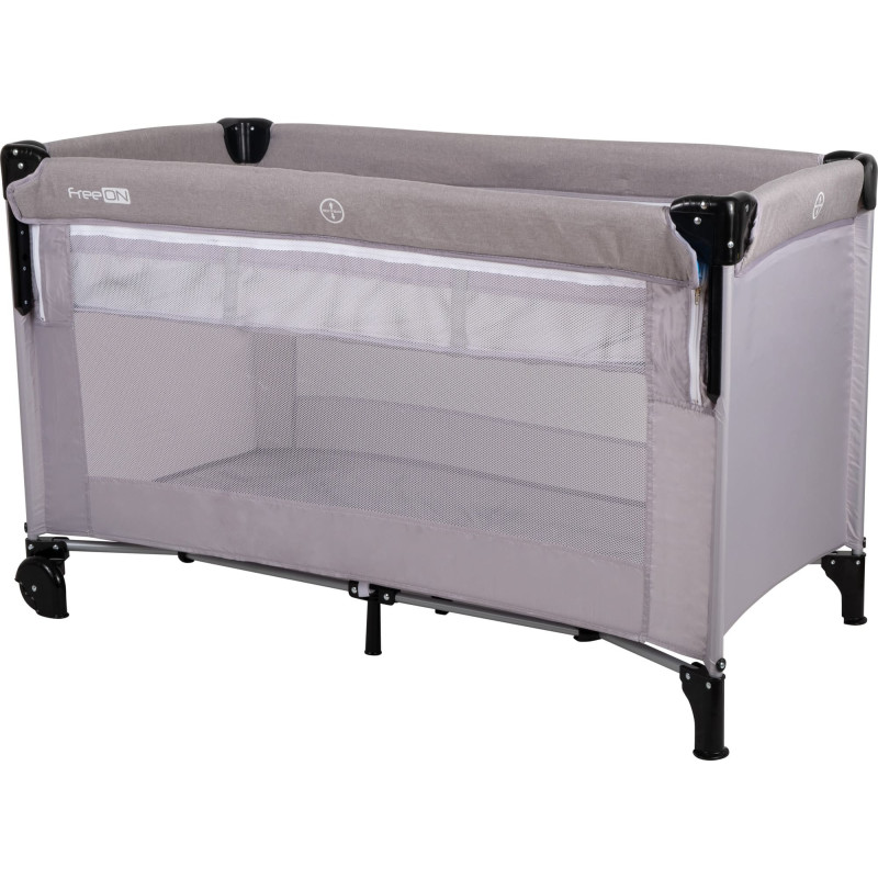 Ліжко-манеж дитяче FreeON Bedside з другим ярусом grey