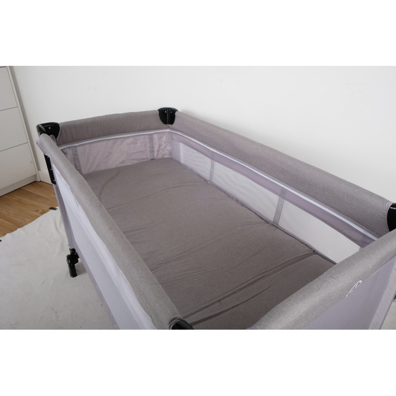 Ліжко-манеж дитяче FreeON Bedside з другим ярусом grey