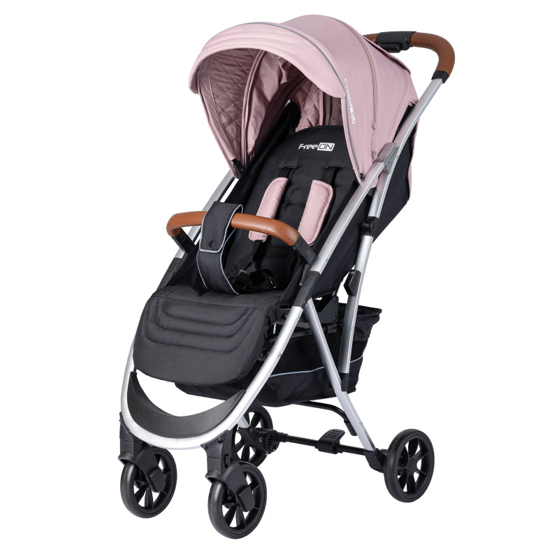Прогулянкова коляска FreeON Lux Premium dusty pink - black