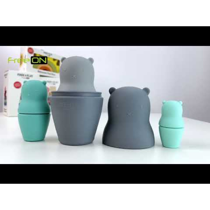 Силіконовий сортер FreeON ведмедики grey - mint