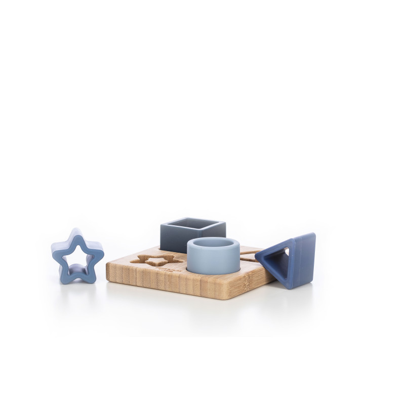 Силіконовий сортер на деревяному підносі FreeON blue